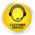 Customer service (customer care icon) yellow glossy round button